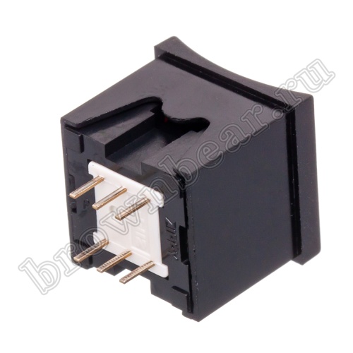 Кнопка мини без фиксации, красная в черном корпусе PSM2-0-R-B   фото 5