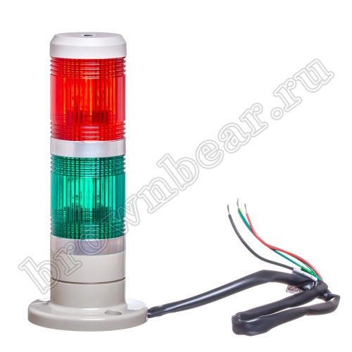 Cветосигнальная колонна (маячок) 2-х секционная, 220В, d 50 мм, красный, зеленый