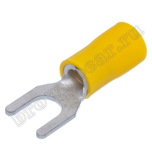 Клемма вилочная обжимная тип "U" 5.3 мм на провод 4.0 - 6.0 мм², изолированная, кратно 100шт. TYI-5.5-5