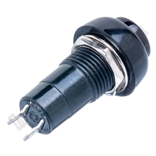 Кнопка без фиксации, круглая на блок, НР, 220В, черная PSW-6M-B фото 3