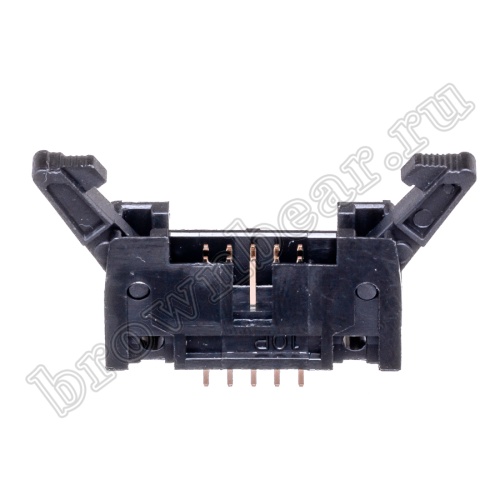 Разъем IDC 2х5 вилка на плату, шаг 2.54мм, с защелками SCM-10 фото 7