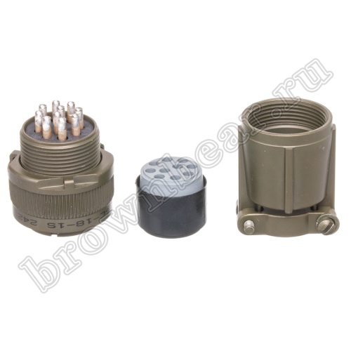 Разъём Amphenol серии MS, 10 контактов, розетка на кабель, тип 18, резьбовой MS3106E-18-1S фото 3