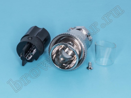 Разъем GX16 (M16) гнездо на кабель 2 контакта, пайка AC-M16-2F фото 4