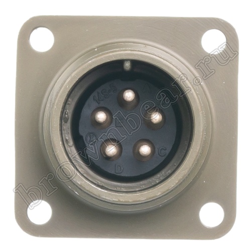 Разъём Amphenol серии MS, 5 контактов, вилка на блок, тип 14S, резьбовой MS3102E-14S-5P фото 5