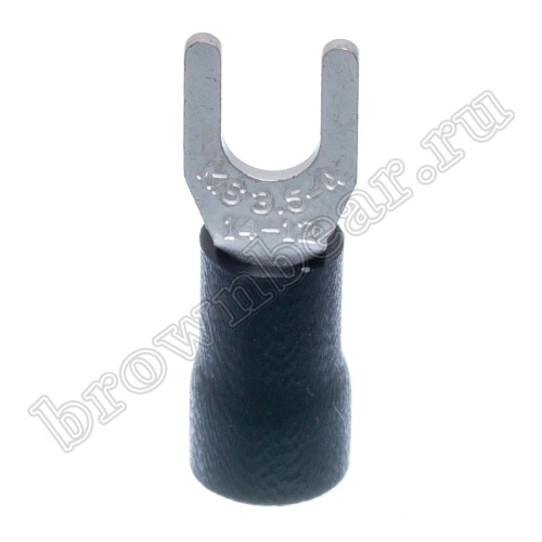 Клемма вилочная обжимная тип "U" 4.3 мм, на провод 2.5 - 4.0 мм², изолированная, кратно 100шт. TYI-3.5-4 фото 5