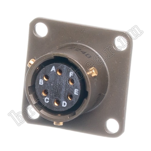 Разъём Amphenol серии 62IN, 6 контактов, розетка на блок, тип 10, байонетный 62IN-12E-10-6S