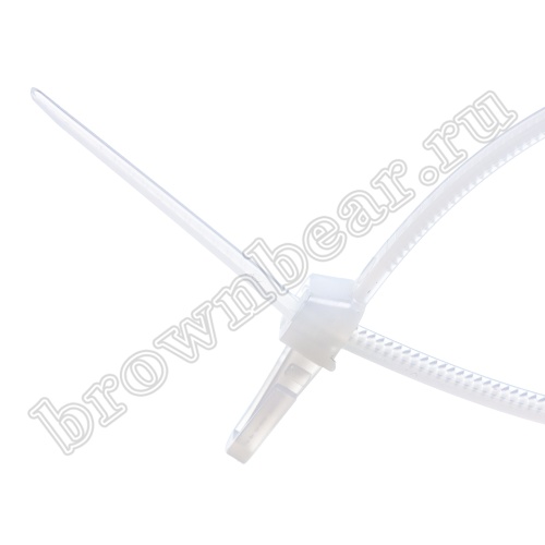 Стяжка (хомут) нейлоновая 155 x 3.5 мм с крепежным пистоном, белая, упаковка 100 шт. PCV-155 фото 3