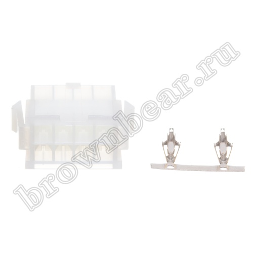 Разъем питания Mini-Fit 8 контактов, вилка на кабель, шаг 4,2мм MF-8M фото 3