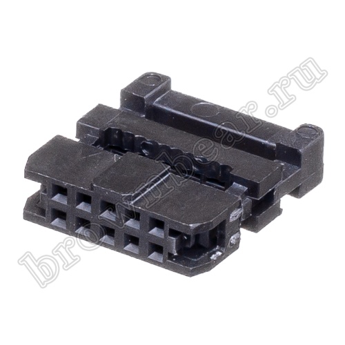 Разъем IDC 2х5 розетка на плоский кабель, шаг 2.00мм IDC2-10