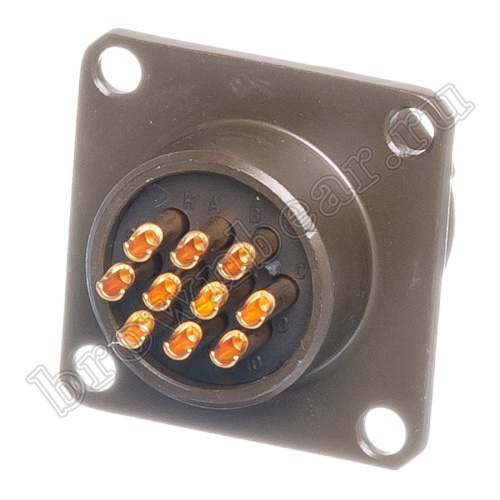 Разъём Amphenol серии 62IN, 10 контактов, розетка на блок, тип 12,  байонетный 62IN-12E-12-10S фото 3