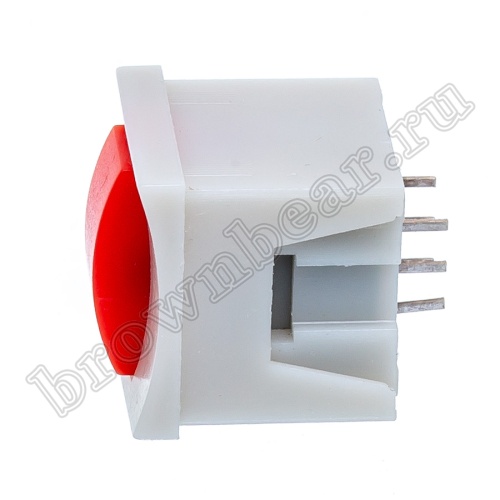 Кнопка мини без фиксации, красная в сером корпусе PSM2-0-R-G   фото 2