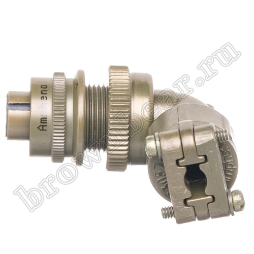 Разъём Amphenol серии MS, 2 контакта, розетка на кабель, тип 10SL, резьбовой прямой угол MS3108E-10SL-4S фото 7