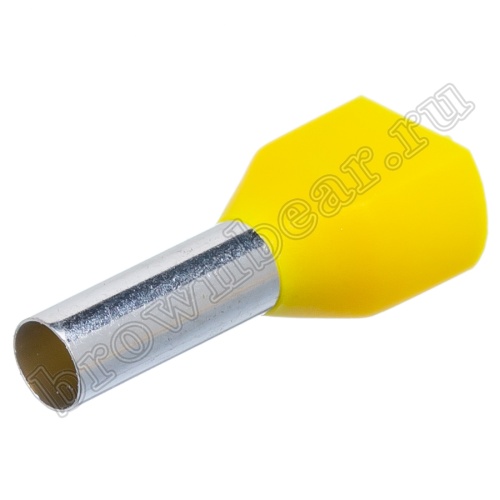 Кабельный наконечник штыревой втулочный изолированный НШВИ2 14 мм, под опрессовку на провод 6.0 мм², упаковка 100шт. TIC2-6.0-14