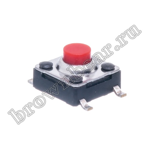 Кнопка тактовая влагозащищенная SMD, 6х6 мм, h=4.3 мм, 4 контакта SWT-54