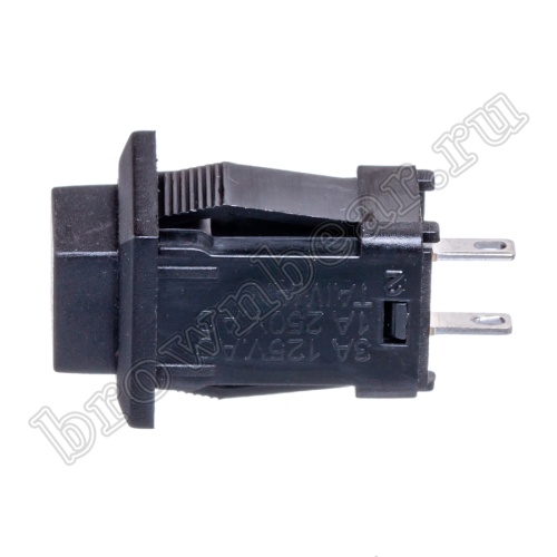 Кнопка c фиксацией, квадратная на блок крепление защелка, НР, 220В, черная PSW-9BB фото 7