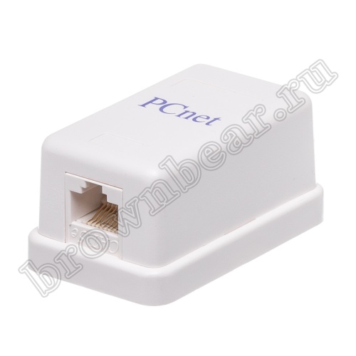 Розетка компьютерная накладная одинарная RJ-45, 8P8C, категория 5е, универсальная, PCnet 