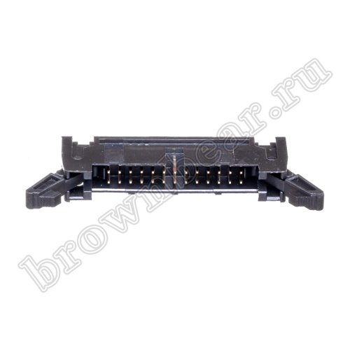 Разъем IDC 2х13 вилка на плату, шаг 2.54мм, с защелками SCM-26 фото 2