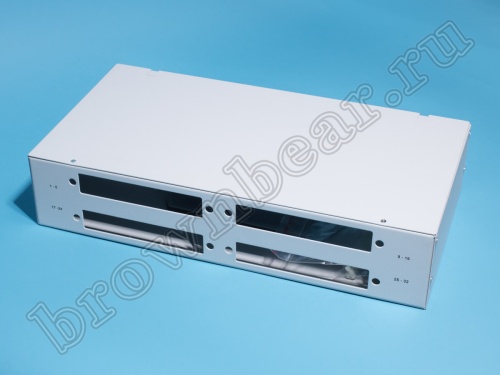 Оптический кросс 19"  2U 32 порта со сплайс касcетой (без планок 160мм)  фото 2