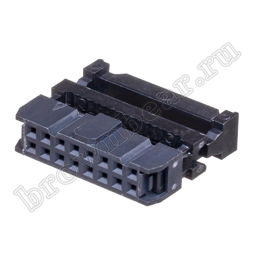 Разъем IDC 2х8 розетка на плоский кабель, шаг 2.54мм IDC-16