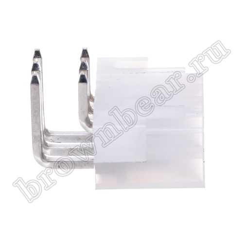 Разъем питания Mini-Fit 6 контактов, вилка на плату, прямой угол, под винты, шаг 4,2мм MF-6MRB фото 2