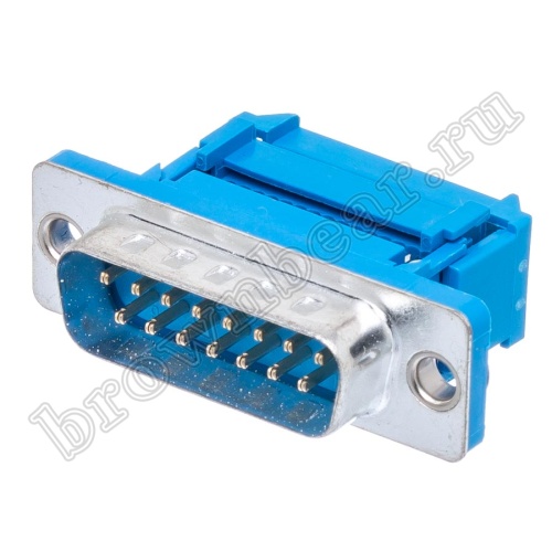 Разъем D-SUB  15 контактов, вилка на плоский кабель DI-15M