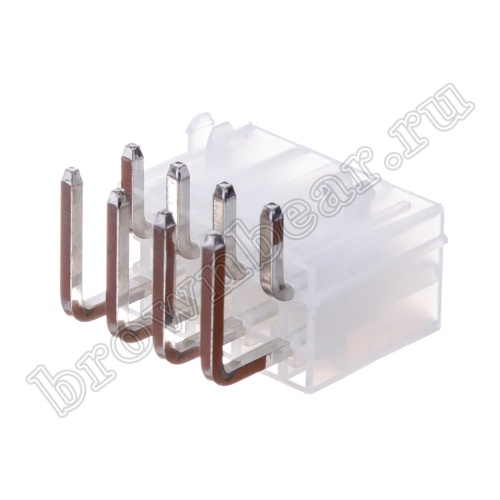Разъем питания Mini-Fit 8 контактов, вилка на плату, прямой угол, с фиксатором, шаг 4,2мм MF-8MRA фото 4