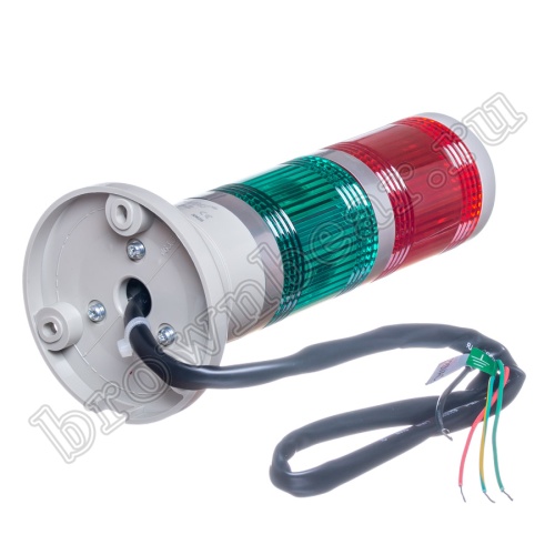 Cветосигнальная колонна (маячок) 2-х секционная, 220В, d 50 мм, красный, зеленый фото 4