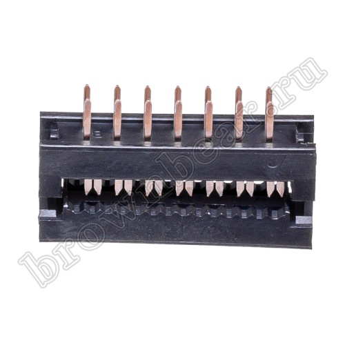 Разъем IDC 2х7 контактов на плату для наколки на шлейф, шаг 2.54мм FDC-14 фото 3
