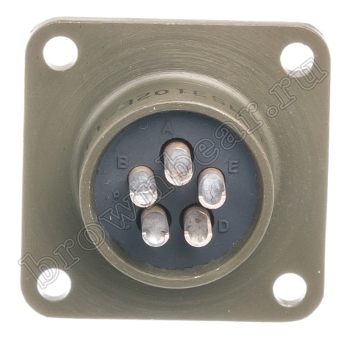 Разъём Amphenol серии MS, 5 контактов, вилка на блок, тип 14S, резьбовой MS3102E-14S-5P фото 3