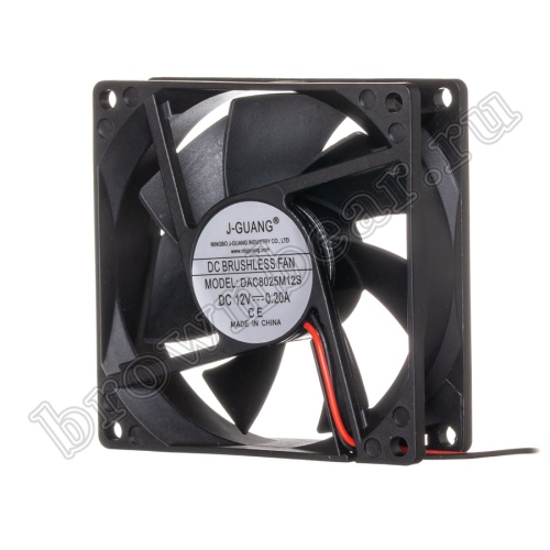 Вентилятор для корпуса 80х80х25, DC 12В, 0.20А, подшипник скольжения DAC8025M12S фото 7