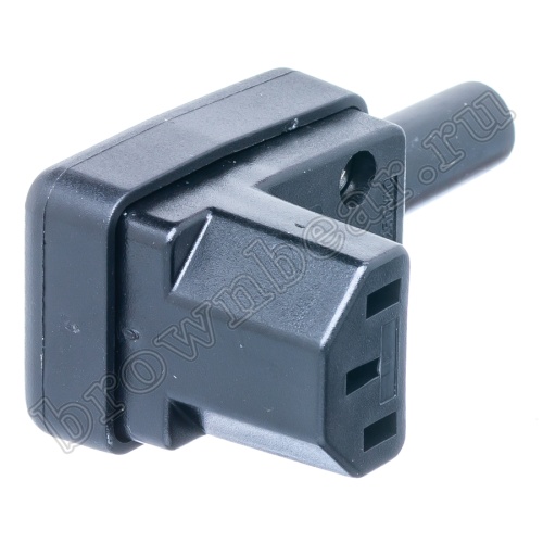 Разъем питания IEC C13, розетка на кабель разборная, прямой угол, 10A фото 4