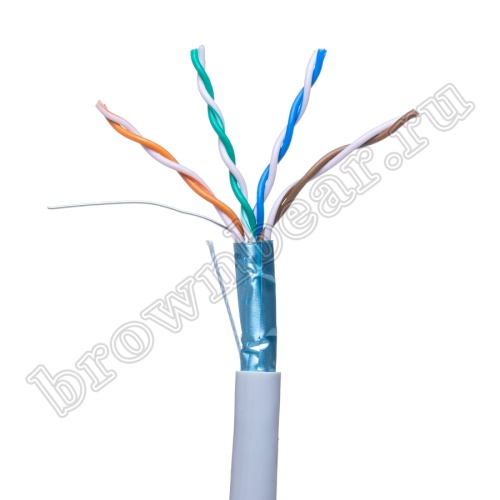 Кабель Витая пара, 4 пары, медный, 5е категория, экранированный, серый, на катушке 305м  SIN YU