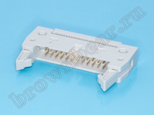 Разъем IDC 2х12 вилка на плоский кабель, шаг 2.54мм, с защелками IDCC-24