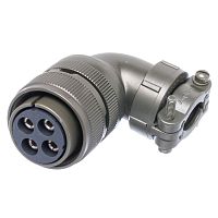 Разъём Amphenol серии MS, 4 контакта, розетка на кабель, тип 22, резьбовой прямой угол MS3108E-22-22S