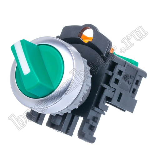 Селекторный переключатель управления, 2 позиции с фиксацией, 30 мм, НР, зеленый TN2SS2G-1A