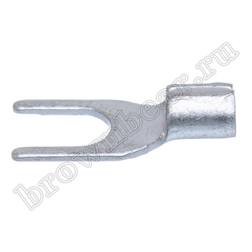 Клемма вилочная обжимная тип "U" 4.3 мм на провод 1.5 - 2.5 мм² с защелкой, неизолированная, кратно 100шт. TYL-2-4 фото 6