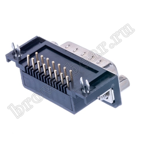 Разъем D-SUB 15 контактов, вилка на плату, прямой угол  9.4мм DRB-15MB фото 6