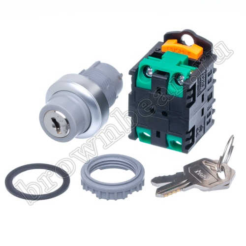 Селекторный переключатель управления с ключом, 3 позиции с фиксацией, 30 мм, НP TN2KS44-1AA фото 6