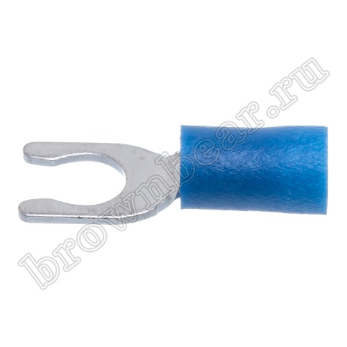 Клемма вилочная обжимная тип "U" 5.3 мм на провод 1.5 - 2.5 мм² с защелкой, изолированная, кратно 100шт. TYLI-2-5 фото 6