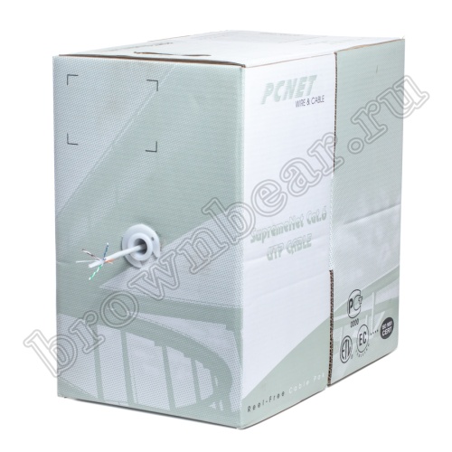 Кабель Витая пара, 4 пары, медный, 6 категории, серый, PCnet, бухта 305м  PCnet фото 2