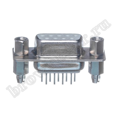 Разъем D-SUB   9 контактов, гнездо на плату, вертикальный с крепежными стойками DBS-9F фото 2