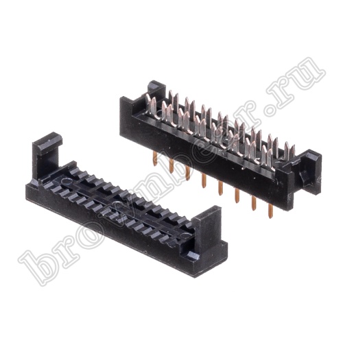 Разъем IDC 2х8 контактов на плату для наколки на шлейф, шаг 2.54мм FDC-16 фото 5