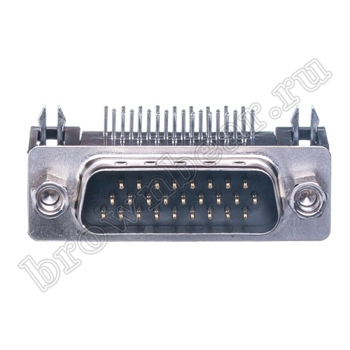Разъем D-SUB  26 контактов высокой плотности, вилка на плату, прямой угол 7.2мм DHR-26M фото 3