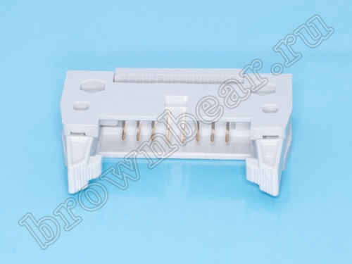 Разъем IDC 2х8 вилка на плоский кабель, шаг 2.54мм, с защелками IDCC-16 фото 4