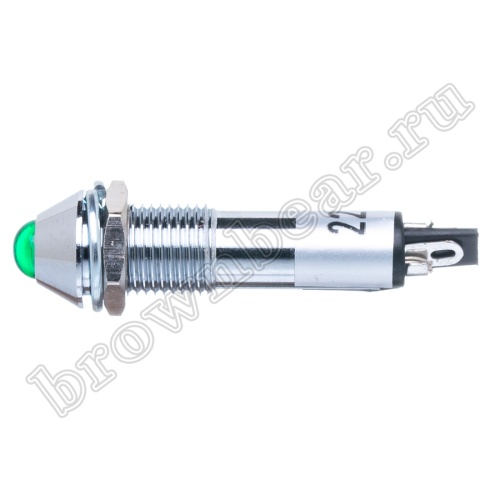 Лампа неоновая  индикаторная с резистором 220В  в корпусе, зеленая фото 5