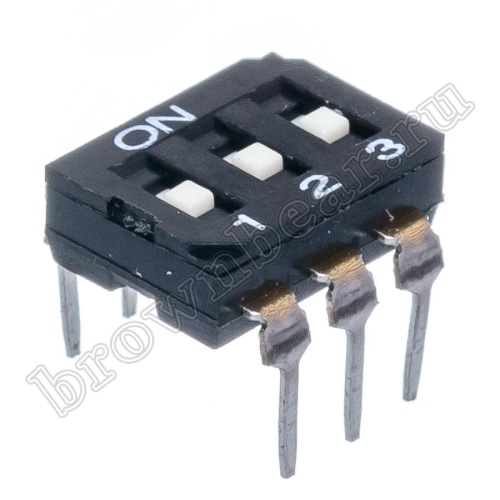Переключатель Dip-Switch 3 контактных группы, монтаж в панель DIP  SWD2-3 фото 3
