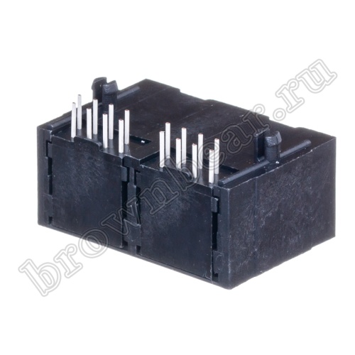 Разъём RJ-45 2 гнезда на плату 8P8C, тип 9 TJ9-8P8C-02 фото 10