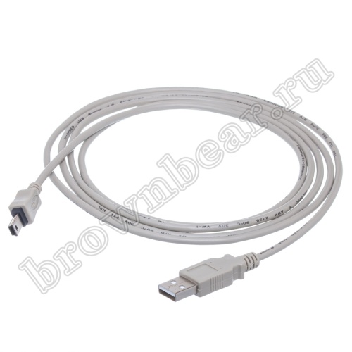 Кабель интерфейсный USB, type А - type mini USB, вилка - вилка, 1.8 метра