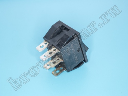 Выключатель 220В 6 контактов 29х22мм, черный, вкл-выкл-вкл SWR-79 фото 2