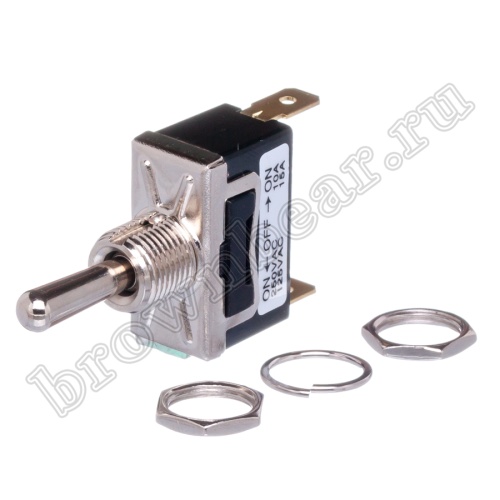 Тумблер однополюсный, 3 контакта (on-off-on), на панель с гайкой, SPDT, B067CP PST-101C фото 5